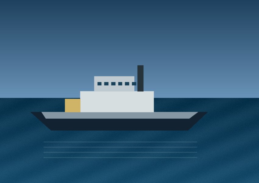 Offshore support vessel at sea